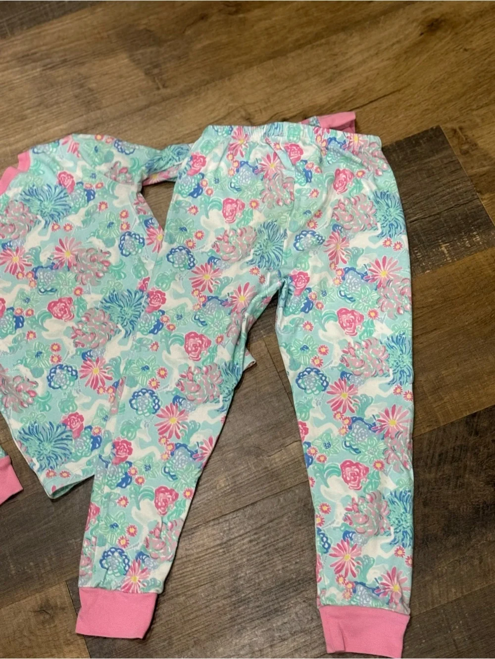 Girls' Lilly Pulitzer Floral Mint & Pink Pajama Set